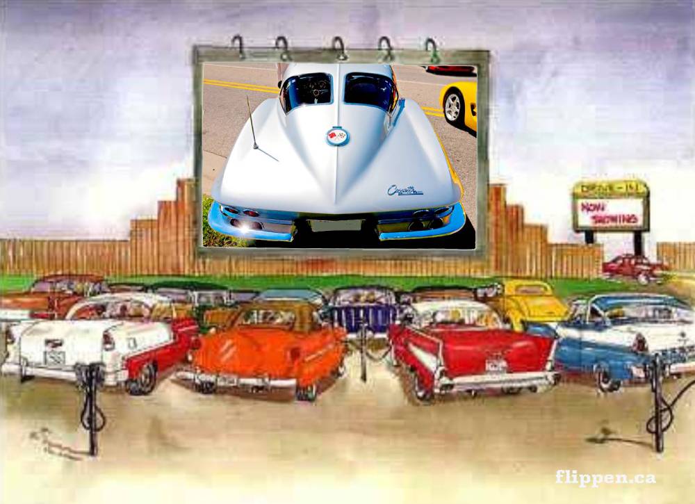 clipart drive-in theater