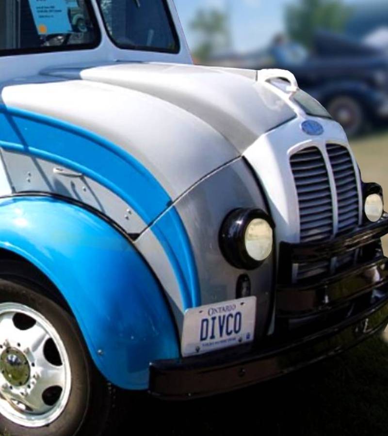 Front end of  a 1960 Divco Milk Truck
