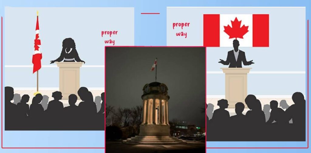 Proper way of flying three flags